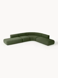 Sofás Rinconeras|Sofás></noscript>Westwing Collection Sofá rinconera modular en tejido bouclé Sofia (4 plazas) Bouclé verde oscuro