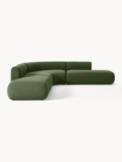 Sofás Rinconeras|Sofás></noscript>Westwing Collection Sofá rinconera modular en tejido bouclé Sofia (4 plazas) Bouclé verde oscuro