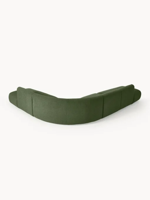 Sofás Rinconeras|Sofás>Westwing Collection Sofá rinconera modular en tejido bouclé Sofia (4 plazas) Bouclé verde oscuro