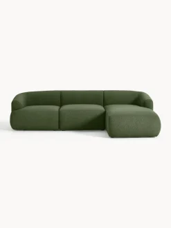 Outlet Sofá rinconera modular en tejido bouclé Sofia (3 plazas) Sofás Rinconeras|Sofás