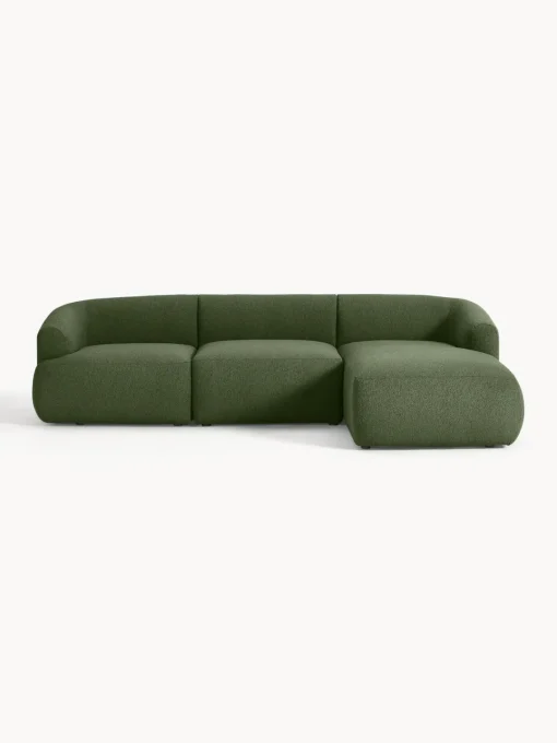 Outlet Sofá rinconera modular en tejido bouclé Sofia (3 plazas) Sofás Rinconeras|Sofás