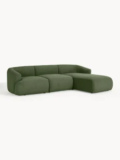 Outlet Sofá rinconera modular en tejido bouclé Sofia (3 plazas) Sofás Rinconeras|Sofás