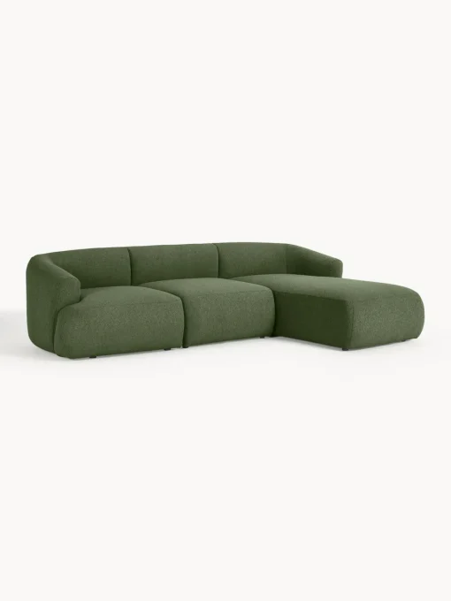 Outlet Sofá rinconera modular en tejido bouclé Sofia (3 plazas) Sofás Rinconeras|Sofás