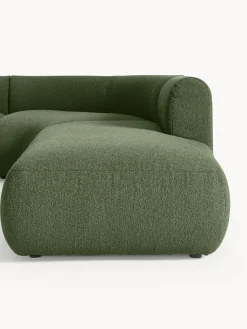Sofás Rinconeras|Sofás></noscript>Westwing Collection Sofá rinconera modular en tejido bouclé Sofia (4 plazas) Bouclé verde oscuro