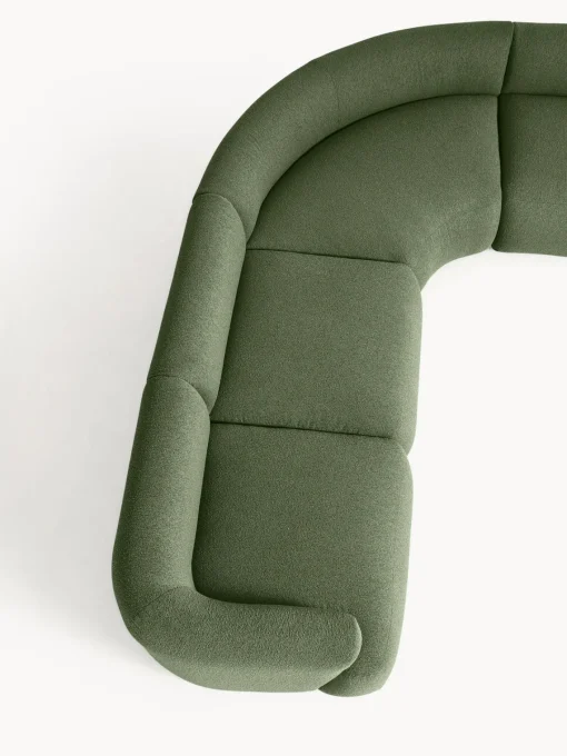 Sofás Rinconeras|Sofás>Westwing Collection Sofá rinconera modular en tejido bouclé Sofia (4 plazas) Bouclé verde oscuro