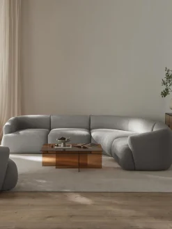 New Sofá rinconera modular en tejido bouclé Sofia (4 plazas) Sofás Rinconeras|Sofás