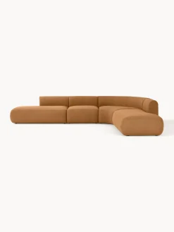 Sofás Rinconeras|Sofás>Westwing Collection Sofá rinconera modular en tejido bouclé Sofia (4 plazas) Bouclé marrón claro