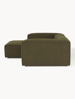 Sofás></noscript>Westwing Collection Sofá rinconera modular en tejido bouclé Lennon Bouclé verde oliva