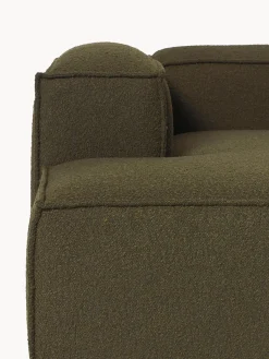 Sofás></noscript>Westwing Collection Sofá rinconera modular en tejido bouclé Lennon Bouclé verde oliva