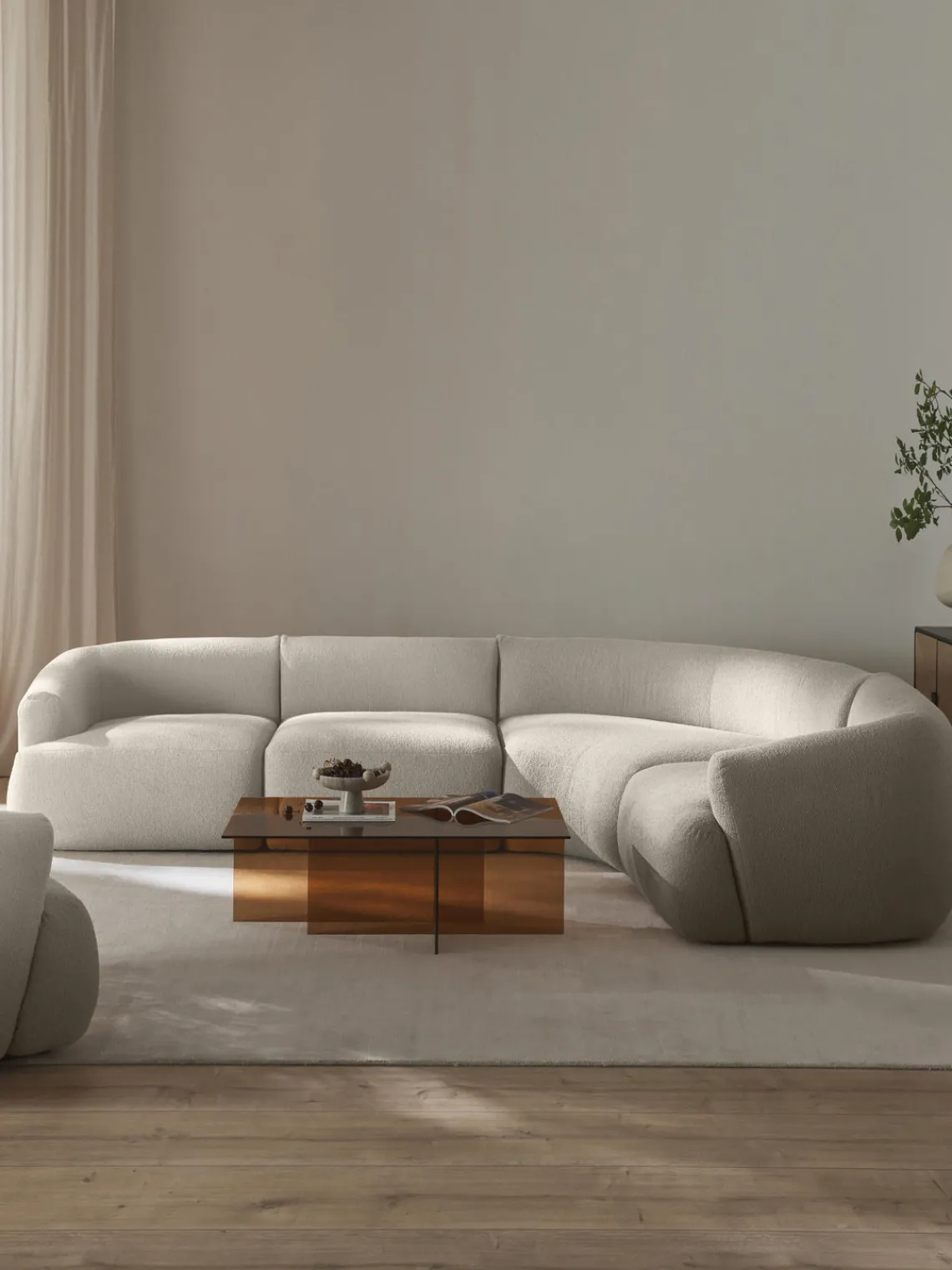 Sale Sofá rinconera modular en tejido bouclé Sofia (4 plazas) Sofás Rinconeras|Sofás