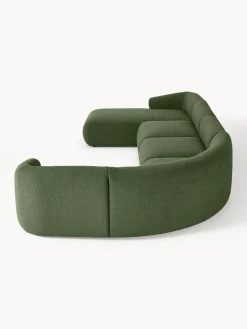 Sofás Rinconeras|Sofás></noscript>Westwing Collection Sofá rinconera modular en tejido bouclé Sofia Bouclé verde oscuro