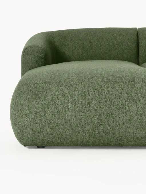 Sofás Rinconeras|Sofás>Westwing Collection Sofá rinconera modular en tejido bouclé Sofia Bouclé verde oscuro
