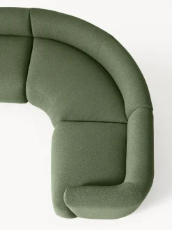 Sofás Rinconeras|Sofás></noscript>Westwing Collection Sofá rinconera modular en tejido bouclé Sofia Bouclé verde oscuro