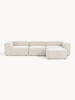 Sofás 4 Plazas|Sofás>Westwing Collection Sofá rinconera modular en tejido bouclé con reposapiés izquierdo/derecho Lennon (4 plazas) Bouclé Off White