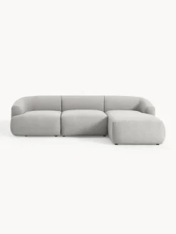 Sofás Rinconeras|Sofás>Westwing Collection Sofá rinconera modular en tejido bouclé Sofia (3 plazas) Bouclé gris claro