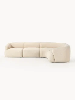 Sofás Rinconeras|Sofás>Westwing Collection Sofá rinconera modular en tejido bouclé Sofia (4 plazas) Bouclé beige claro