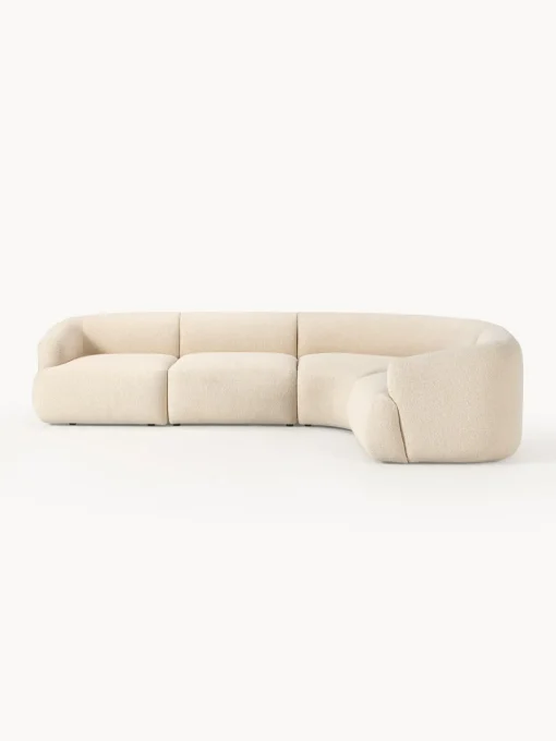 Sofás Rinconeras|Sofás>Westwing Collection Sofá rinconera modular en tejido bouclé Sofia (4 plazas) Bouclé beige claro