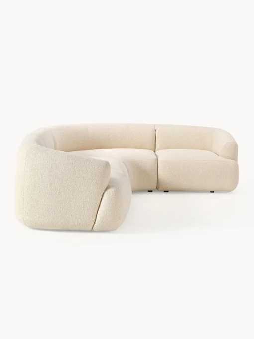 Sofás Rinconeras|Sofás>Westwing Collection Sofá rinconera modular en tejido bouclé Sofia (4 plazas) Bouclé beige claro