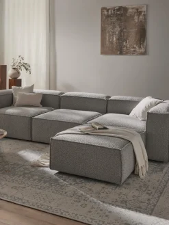 Sofá rinconera modular en tejido bouclé con reposapiés izquierdo/derecho Lennon (4 plazas) Sofás 4 Plazas|Sofás