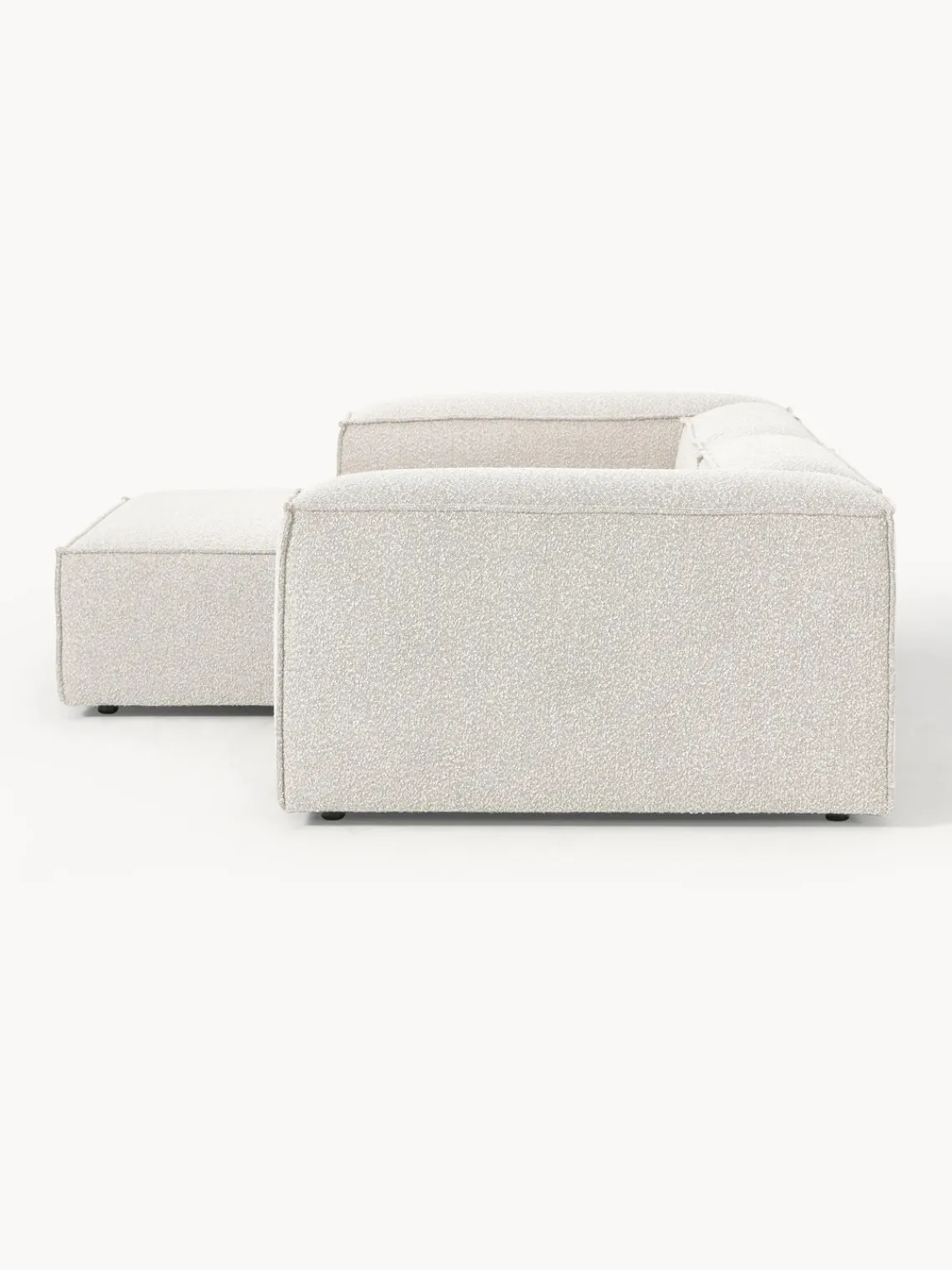 Sofás>Westwing Collection Sofá rinconera modular en tejido bouclé Lennon Bouclé blanco Off White