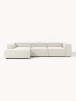 Sofás>Westwing Collection Sofá rinconera modular en tejido bouclé Lennon Bouclé blanco Off White