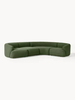 Sofás Rinconeras|Sofás></noscript>Westwing Collection Sofá rinconera modular en tejido bouclé Sofia (4 plazas) Bouclé verde oscuro