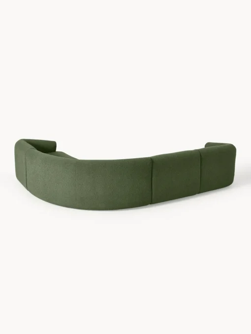 Sofás Rinconeras|Sofás>Westwing Collection Sofá rinconera modular en tejido bouclé Sofia (4 plazas) Bouclé verde oscuro