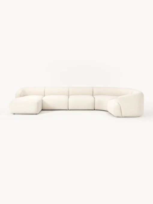 Sofás Rinconeras|Sofás>Westwing Collection Sofá rinconera modular en tejido bouclé Sofia Bouclé blanco Off White
