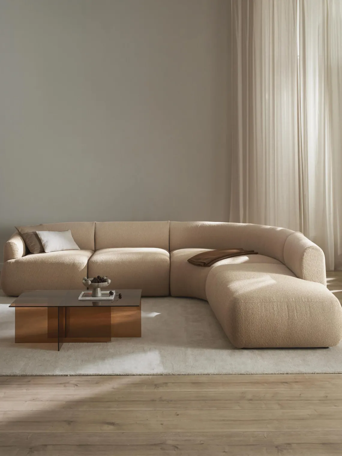 Best Sofá rinconera modular en tejido bouclé Sofia (4 plazas) Sofás Rinconeras|Sofás