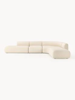 Sofás Rinconeras|Sofás>Westwing Collection Sofá rinconera modular en tejido bouclé Sofia (4 plazas) Bouclé beige claro