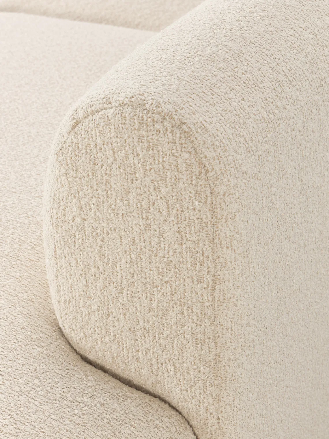 Sofás Rinconeras|Sofás>Westwing Collection Sofá rinconera modular en tejido bouclé Sofia (4 plazas) Bouclé beige claro