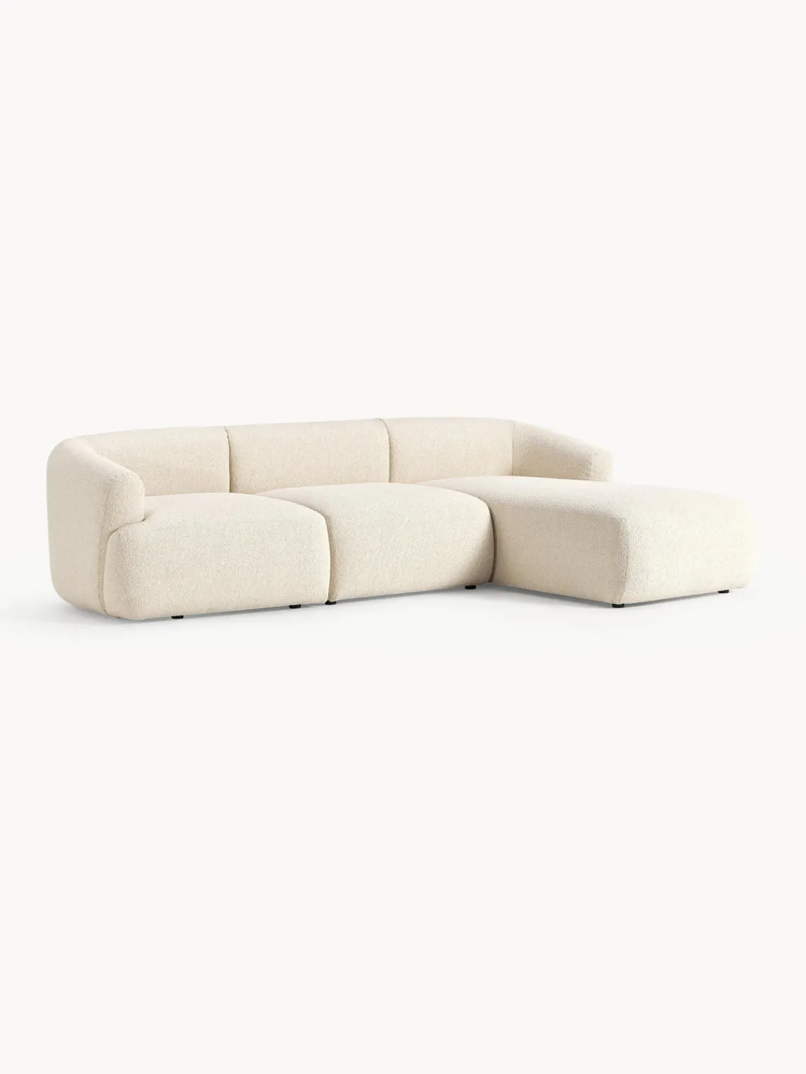 Sale Sofá rinconera modular en tejido bouclé Sofia (3 plazas) Sofás Rinconeras|Sofás