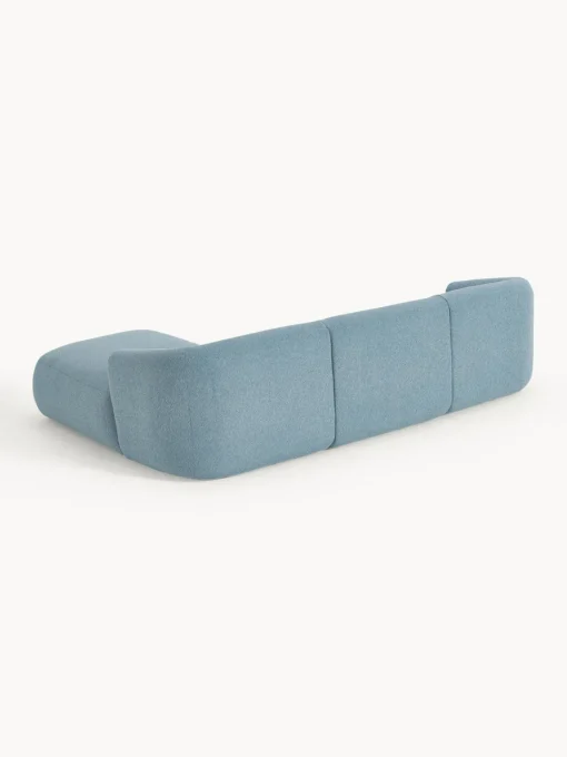 Sofás Rinconeras|Sofás>Westwing Collection Sofá rinconera modular en tejido bouclé Sofia (3 plazas) Bouclé azul