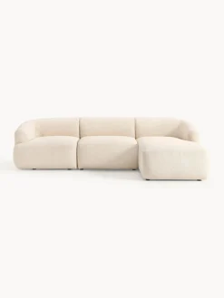 Sofás Rinconeras|Sofás>Westwing Collection Sofá rinconera modular en tejido bouclé Sofia (3 plazas) Bouclé beige claro