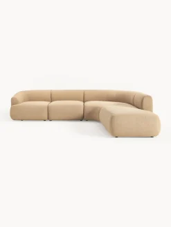 Sofás Rinconeras|Sofás>Westwing Collection Sofá rinconera modular en tejido bouclé Sofia (4 plazas) Bouclé beige