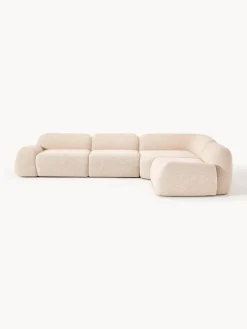 Clearance Sofá rinconera modular en tejido bouclé Wolke (4 plazas) Sofás Rinconeras|Sofás