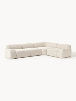 Sofás Rinconeras|Sofás></noscript>Westwing Collection Sofá rinconera modular en tejido bouclé Wolke (4 plazas) Bouclé beige claro