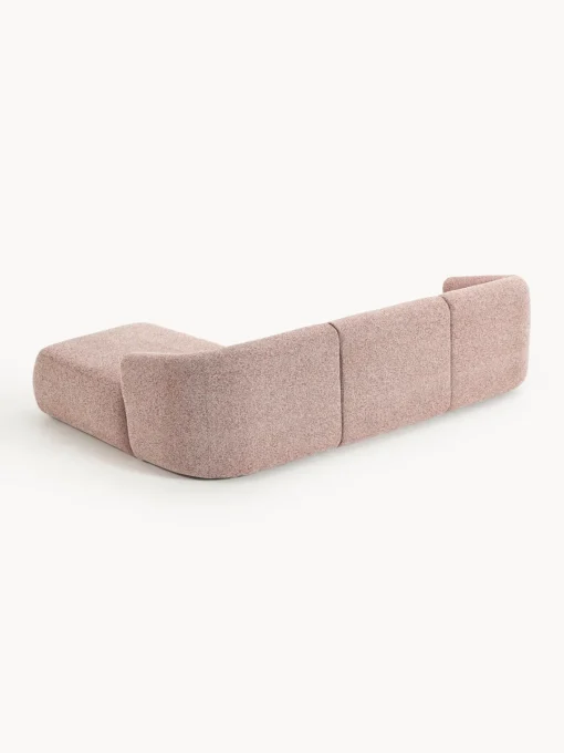 Sofás Rinconeras|Sofás>Westwing Collection Sofá rinconera modular en tejido bouclé Sofia (3 plazas) Bouclé jaspeado, rojo óxido