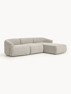 Sofás Rinconeras|Sofás></noscript>Westwing Collection Sofá rinconera modular en tejido bouclé Sofia (3 plazas) Bouclé jaspeado, beige