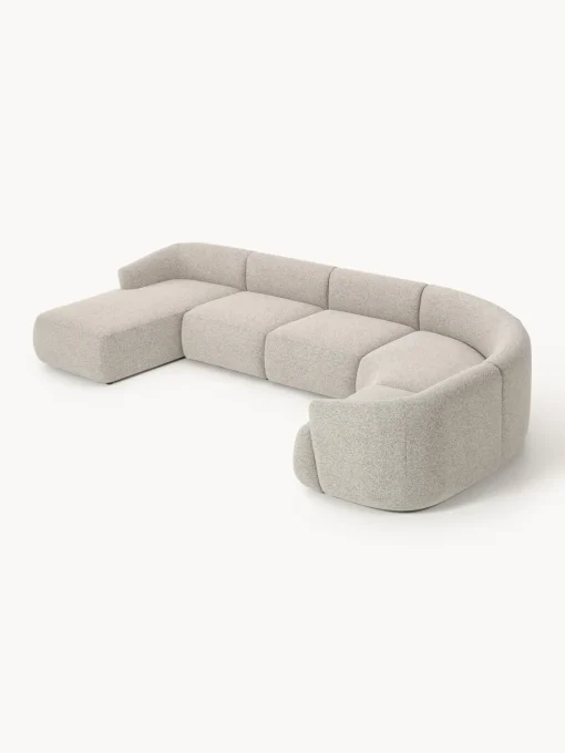 Sofás Rinconeras|Sofás>Westwing Collection Sofá rinconera modular en tejido bouclé Sofia Bouclé jaspeado, beige