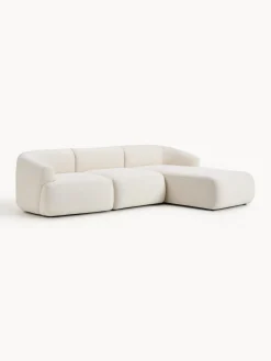 Sofás Rinconeras|Sofás></noscript>Westwing Collection Sofá rinconera modular en tejido bouclé Sofia (3 plazas) Bouclé jaspeado, blanco crema