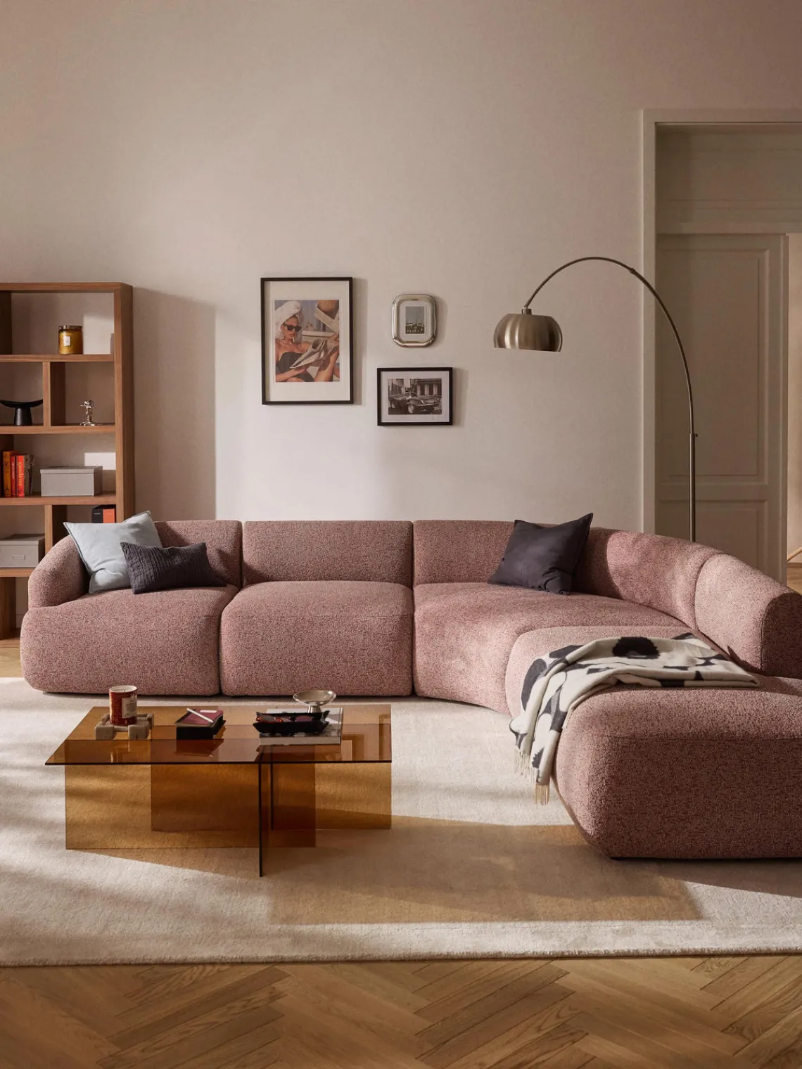 Sale Sofá rinconera modular en tejido bouclé Sofia (4 plazas) Sofás Rinconeras|Sofás