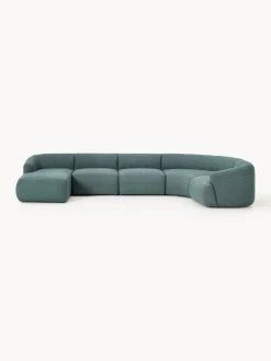 Outlet Sofá rinconera modular en tejido bouclé Sofia Sofás Rinconeras|Sofás
