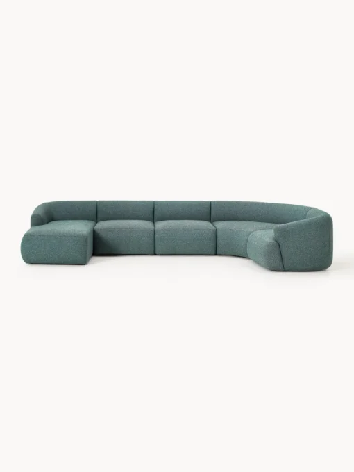Outlet Sofá rinconera modular en tejido bouclé Sofia Sofás Rinconeras|Sofás