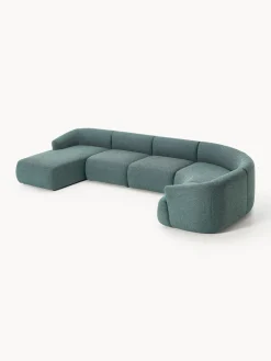 Outlet Sofá rinconera modular en tejido bouclé Sofia Sofás Rinconeras|Sofás