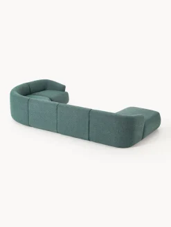 Outlet Sofá rinconera modular en tejido bouclé Sofia Sofás Rinconeras|Sofás