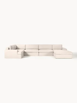 Sofás Rinconeras|Sofás>Westwing Collection Sofá rinconera modular grande con tapizado desenfundable Russell Tejido beige claro jaspeado