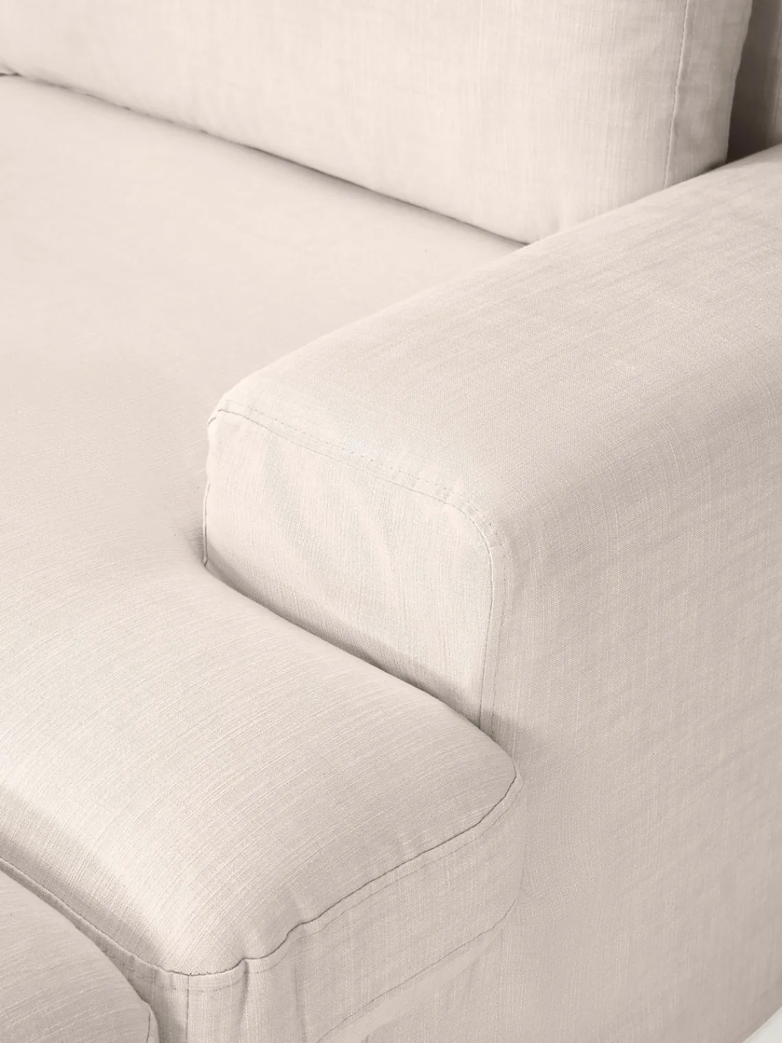 Sofás Rinconeras|Sofás>Westwing Collection Sofá rinconera modular grande con tapizado desenfundable Russell Tejido beige claro jaspeado