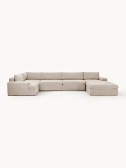 Sofás Rinconeras|Sofás>Westwing Collection Sofá rinconera modular grande con tapizado desenfundable Russell Tejido beige jaspeado