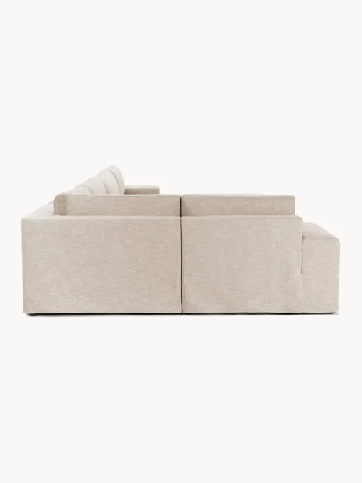 Sofás Rinconeras|Sofás>Westwing Collection Sofá rinconera modular grande con tapizado desenfundable Russell Tejido beige jaspeado